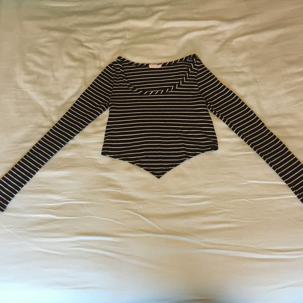 Olivia Rae striped long sleeve crop top